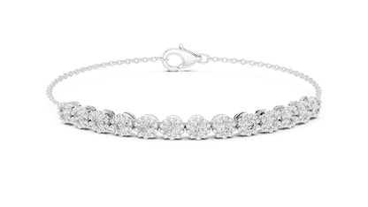 14k Rose Gold Round Lab-Grown Diamond Engagement Bracelet for Women | Pure Carat