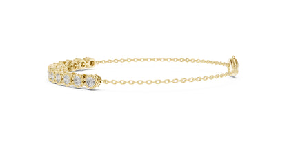 14k Rose Gold Round Lab-Grown Diamond Engagement Bracelet for Women | Pure Carat
