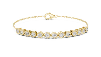 14k Rose Gold Round Lab-Grown Diamond Engagement Bracelet for Women | Pure Carat