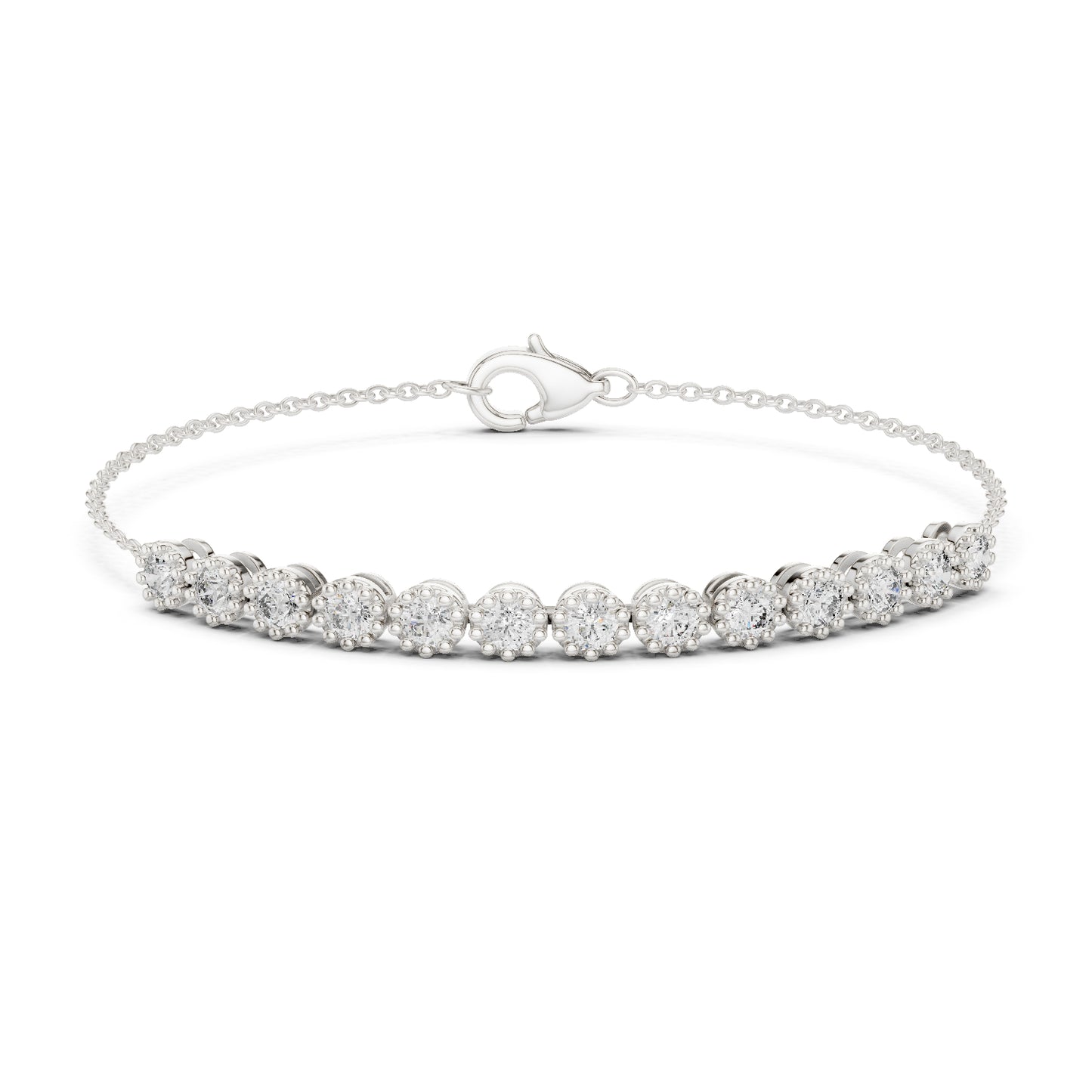 14k Rose Gold Round Lab-Grown Diamond Engagement Bracelet for Women | Pure Carat