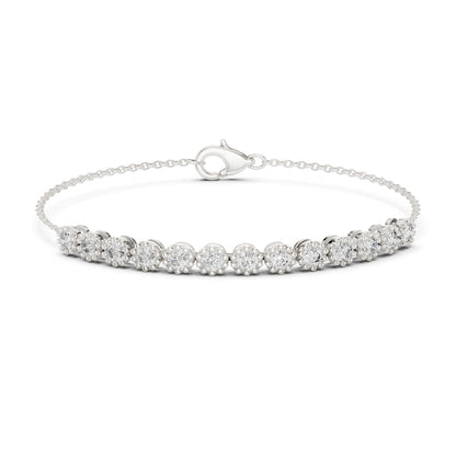 14k Rose Gold Round Lab-Grown Diamond Engagement Bracelet for Women | Pure Carat