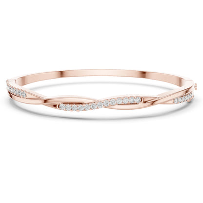18k Yellow Gold Round Lab-Grown Diamond Wedding Bracelet for Women | Pure Carat