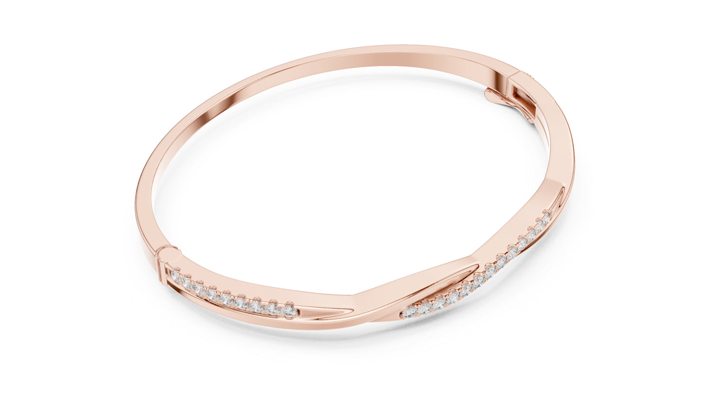 18k Yellow Gold Round Lab-Grown Diamond Wedding Bracelet for Women | Pure Carat