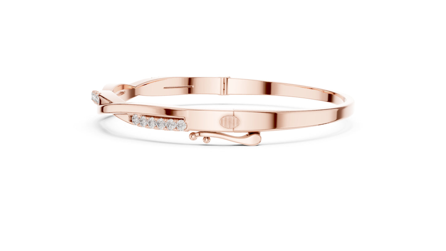 18k Yellow Gold Round Lab-Grown Diamond Wedding Bracelet for Women | Pure Carat