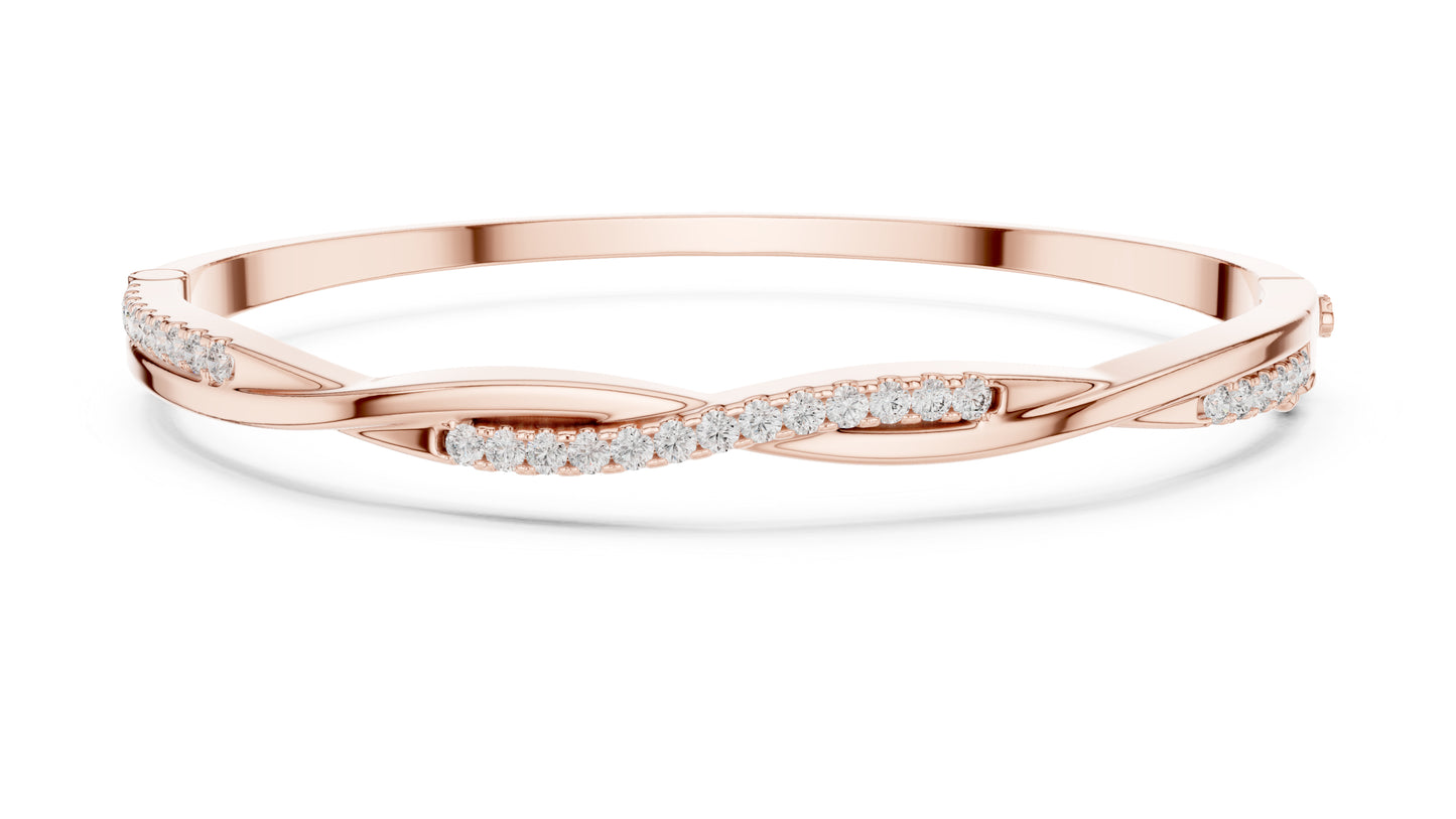 18k Yellow Gold Round Lab-Grown Diamond Wedding Bracelet for Women | Pure Carat