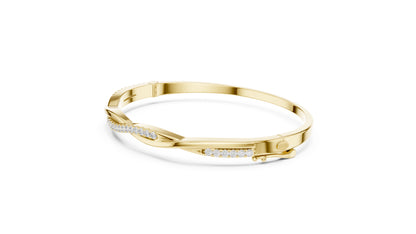 18k Yellow Gold Round Lab-Grown Diamond Wedding Bracelet for Women | Pure Carat