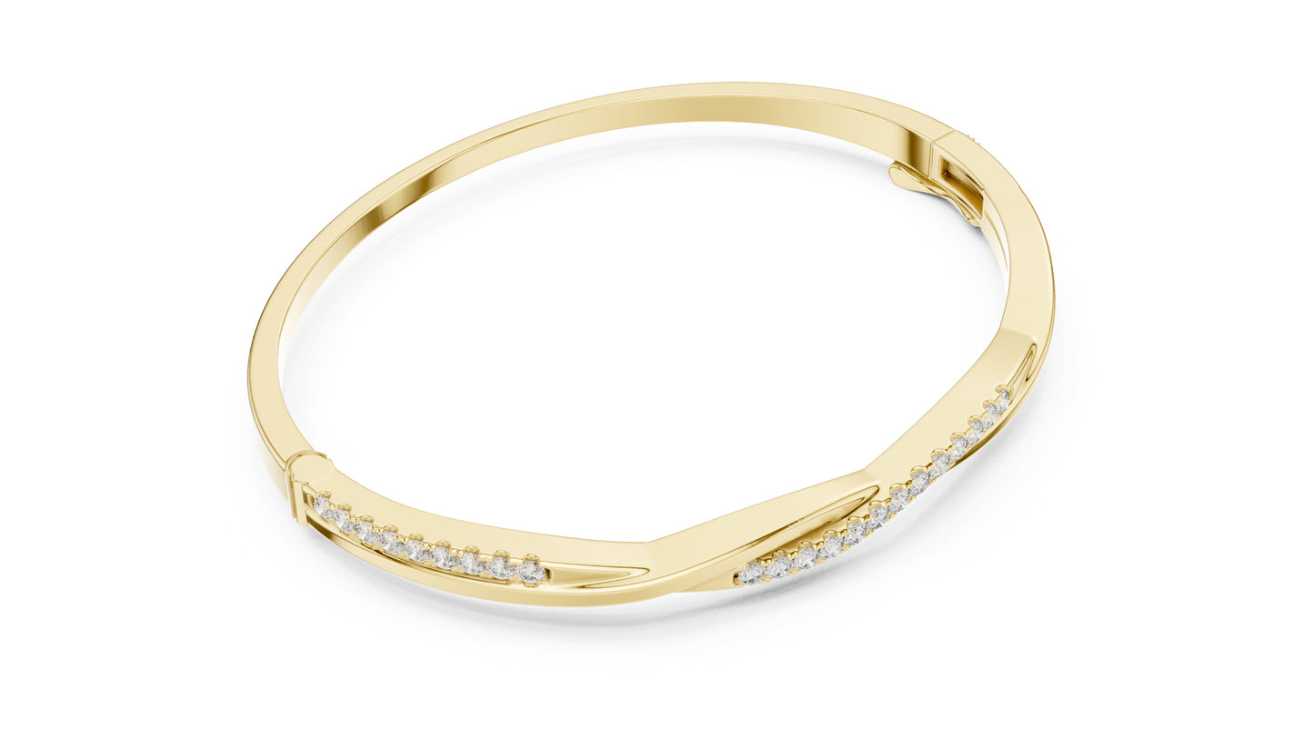 18k Yellow Gold Round Lab-Grown Diamond Wedding Bracelet for Women | Pure Carat