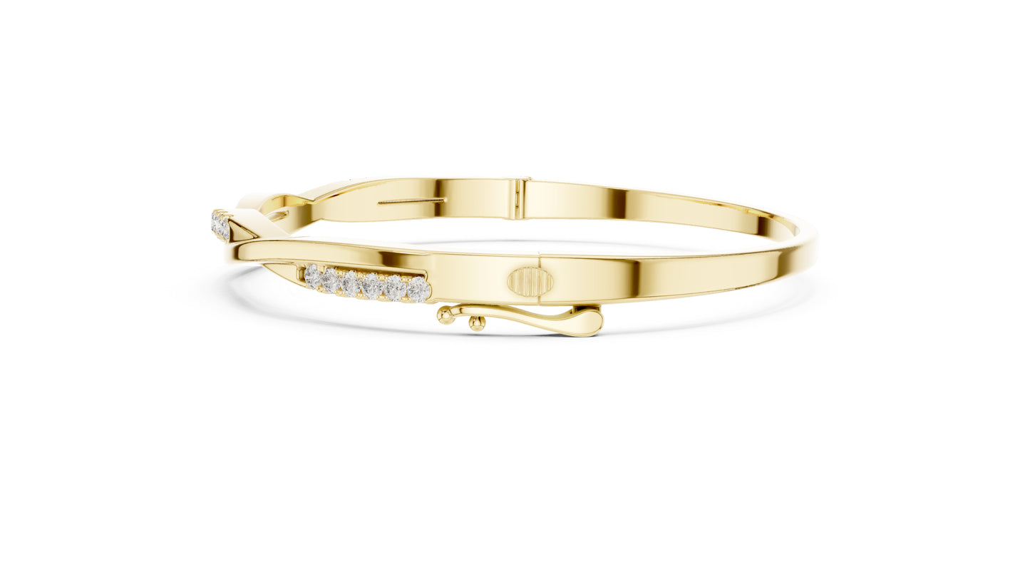 18k Yellow Gold Round Lab-Grown Diamond Wedding Bracelet for Women | Pure Carat
