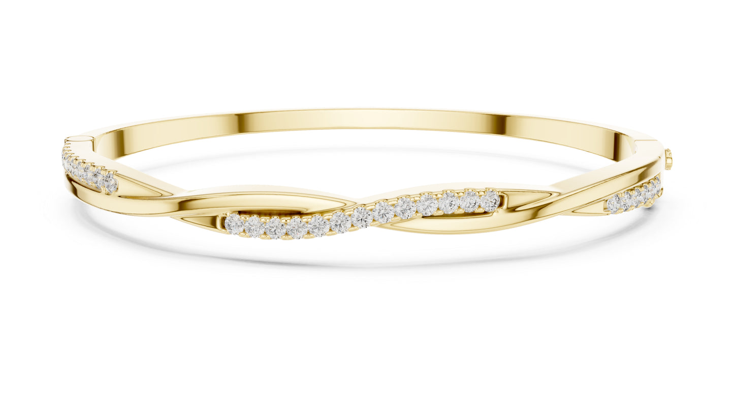 18k Yellow Gold Round Lab-Grown Diamond Wedding Bracelet for Women | Pure Carat