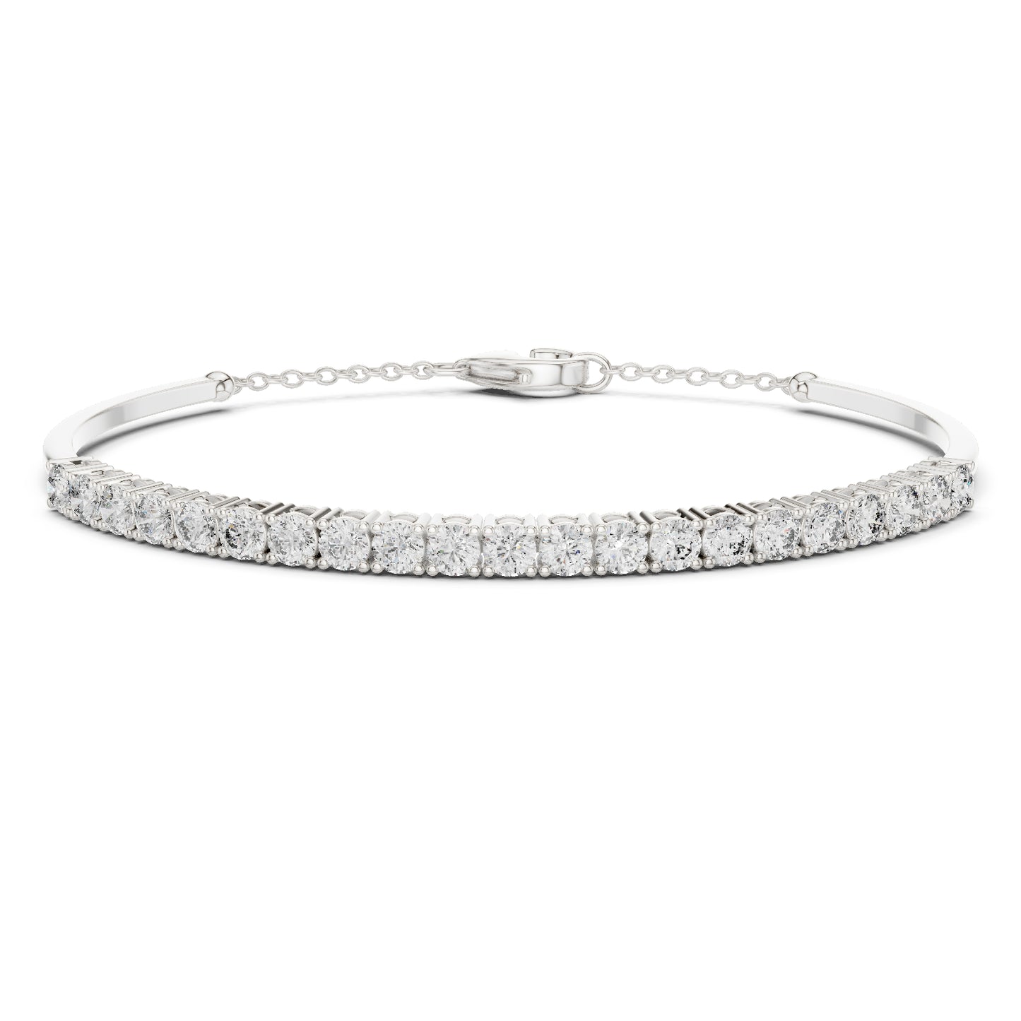 14k Rose Gold Round Lab-Grown Diamond Everyday Wear Bracelet for Women | Pure Carat