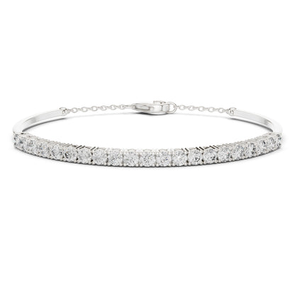14k Rose Gold Round Lab-Grown Diamond Everyday Wear Bracelet for Women | Pure Carat