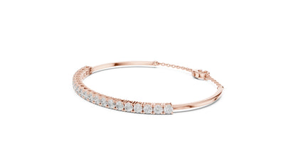 14k Rose Gold Round Lab-Grown Diamond Everyday Wear Bracelet for Women | Pure Carat