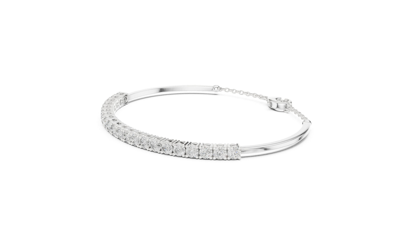 14k Rose Gold Round Lab-Grown Diamond Everyday Wear Bracelet for Women | Pure Carat