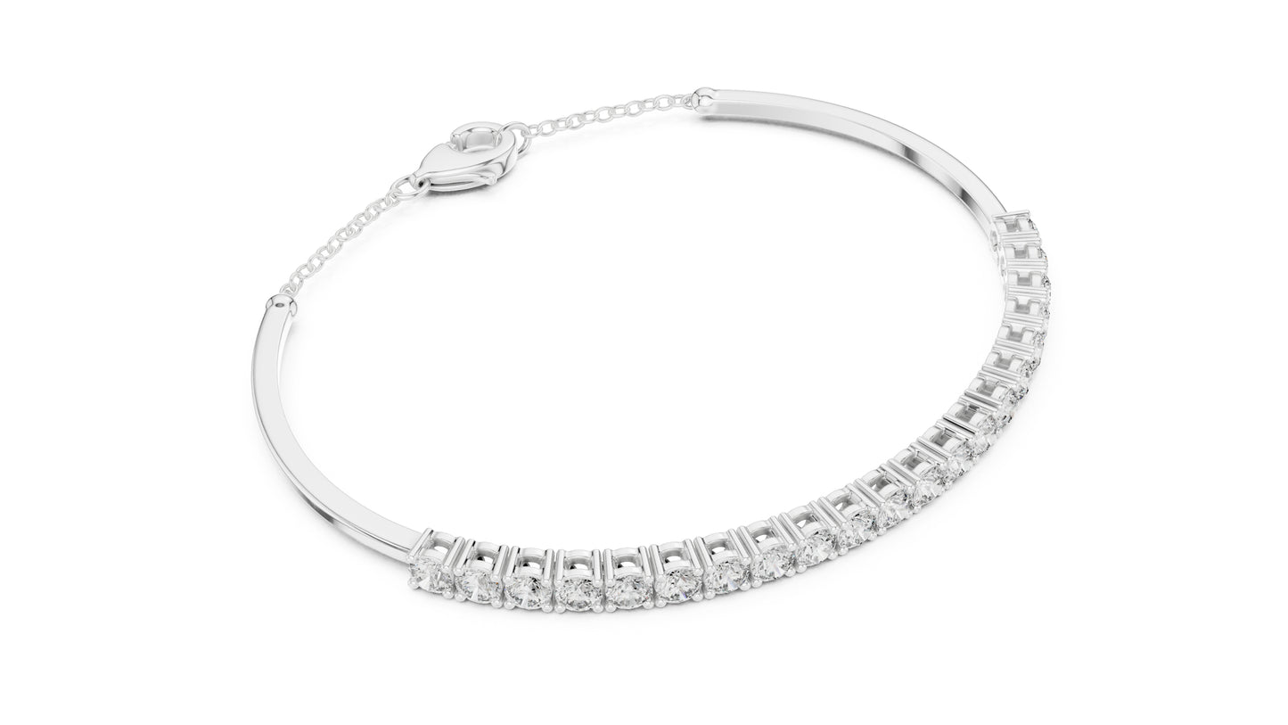 14k Rose Gold Round Lab-Grown Diamond Everyday Wear Bracelet for Women | Pure Carat