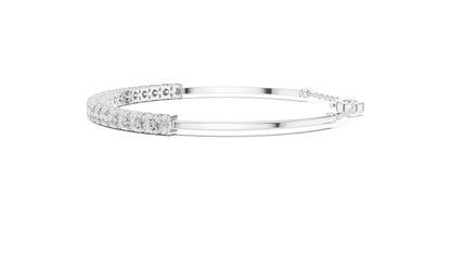 14k Rose Gold Round Lab-Grown Diamond Everyday Wear Bracelet for Women | Pure Carat