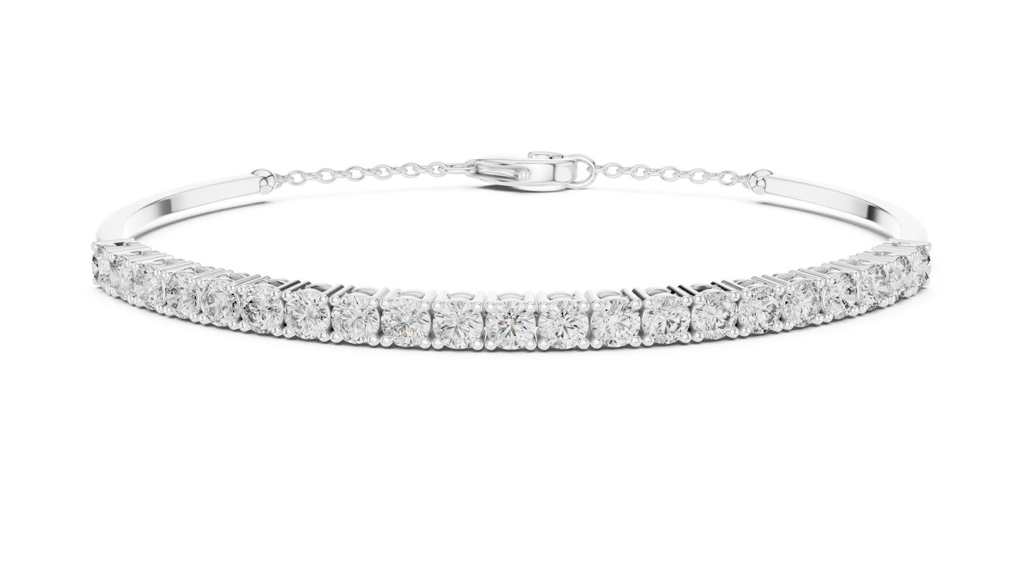 14k Rose Gold Round Lab-Grown Diamond Everyday Wear Bracelet for Women | Pure Carat