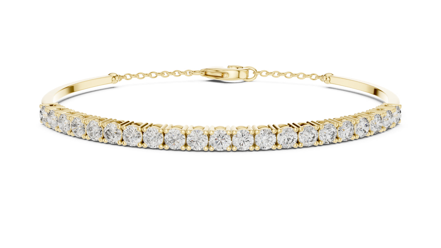 14k Rose Gold Round Lab-Grown Diamond Everyday Wear Bracelet for Women | Pure Carat