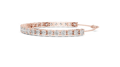 14k Yellow Gold Round Lab-Grown Diamond Bridal Bracelet for Women | Pure Carat