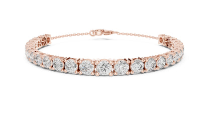 14k Yellow Gold Round Lab-Grown Diamond Bridal Bracelet for Women | Pure Carat