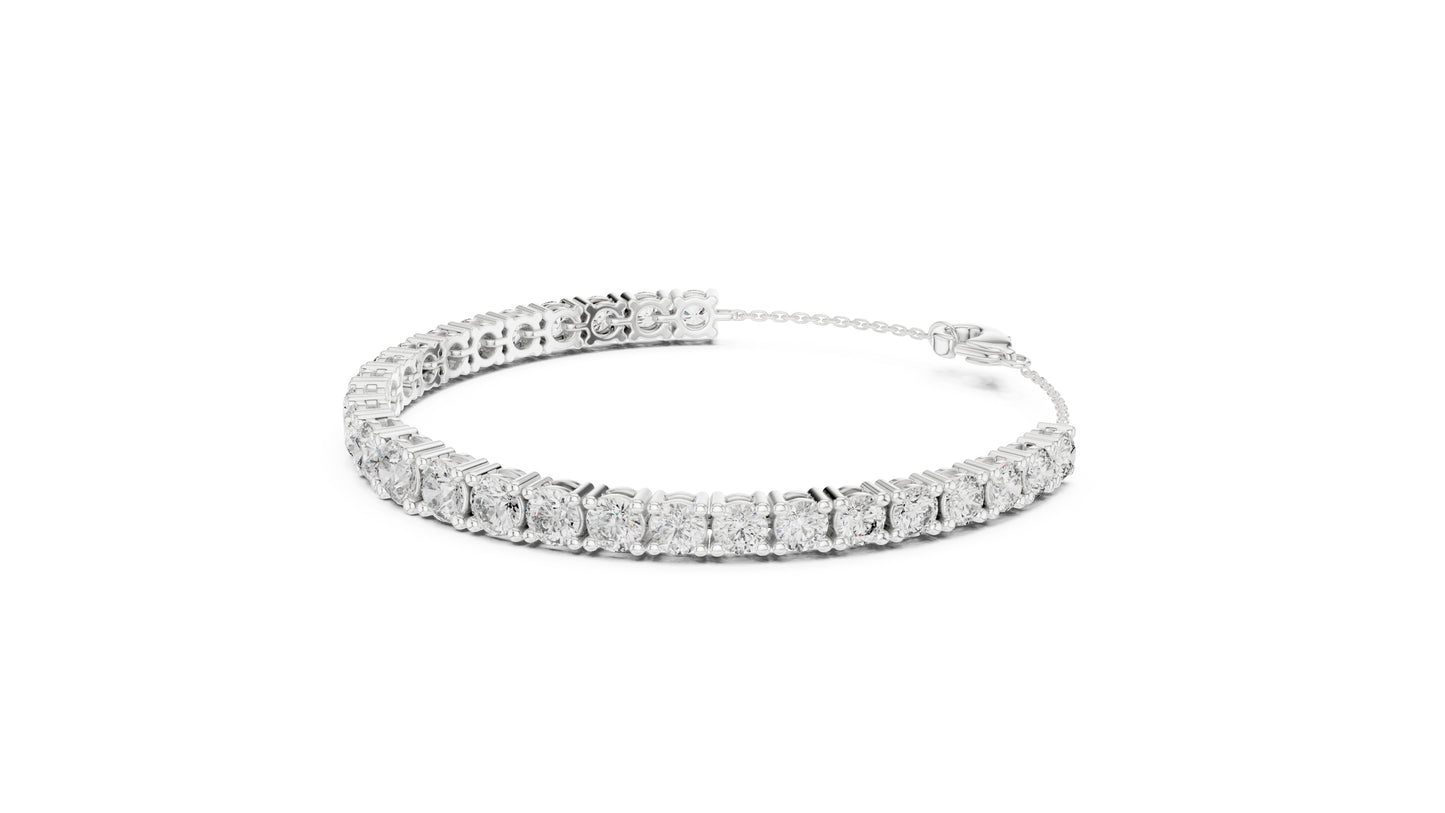 14k Yellow Gold Round Lab-Grown Diamond Bridal Bracelet for Women | Pure Carat
