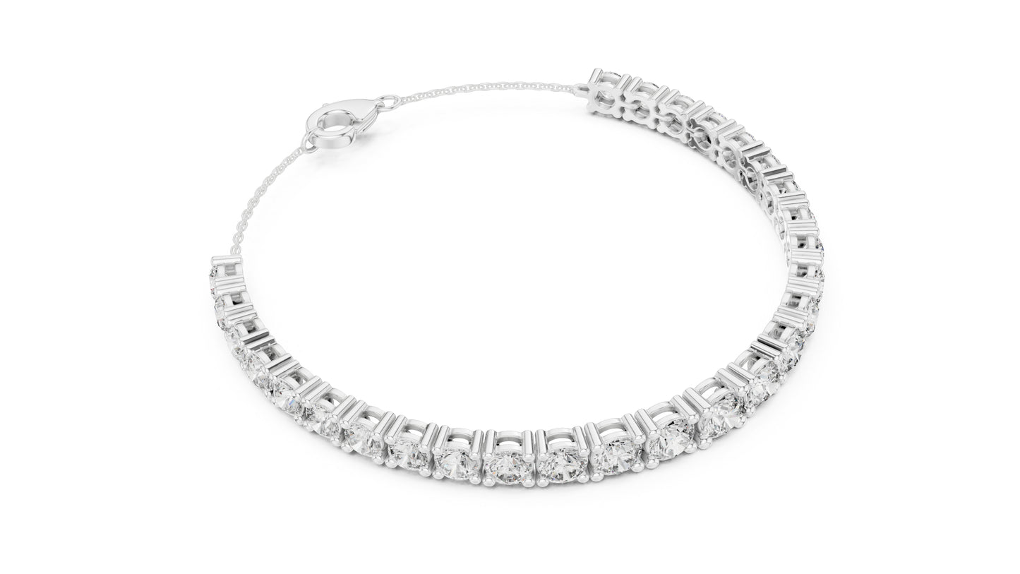 14k Yellow Gold Round Lab-Grown Diamond Bridal Bracelet for Women | Pure Carat