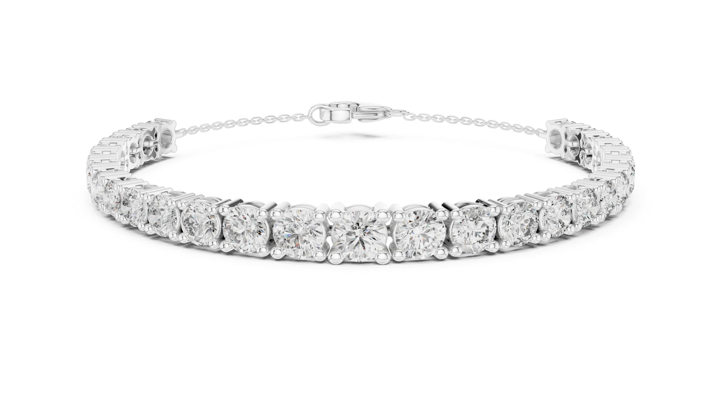 14k Yellow Gold Round Lab-Grown Diamond Bridal Bracelet for Women | Pure Carat