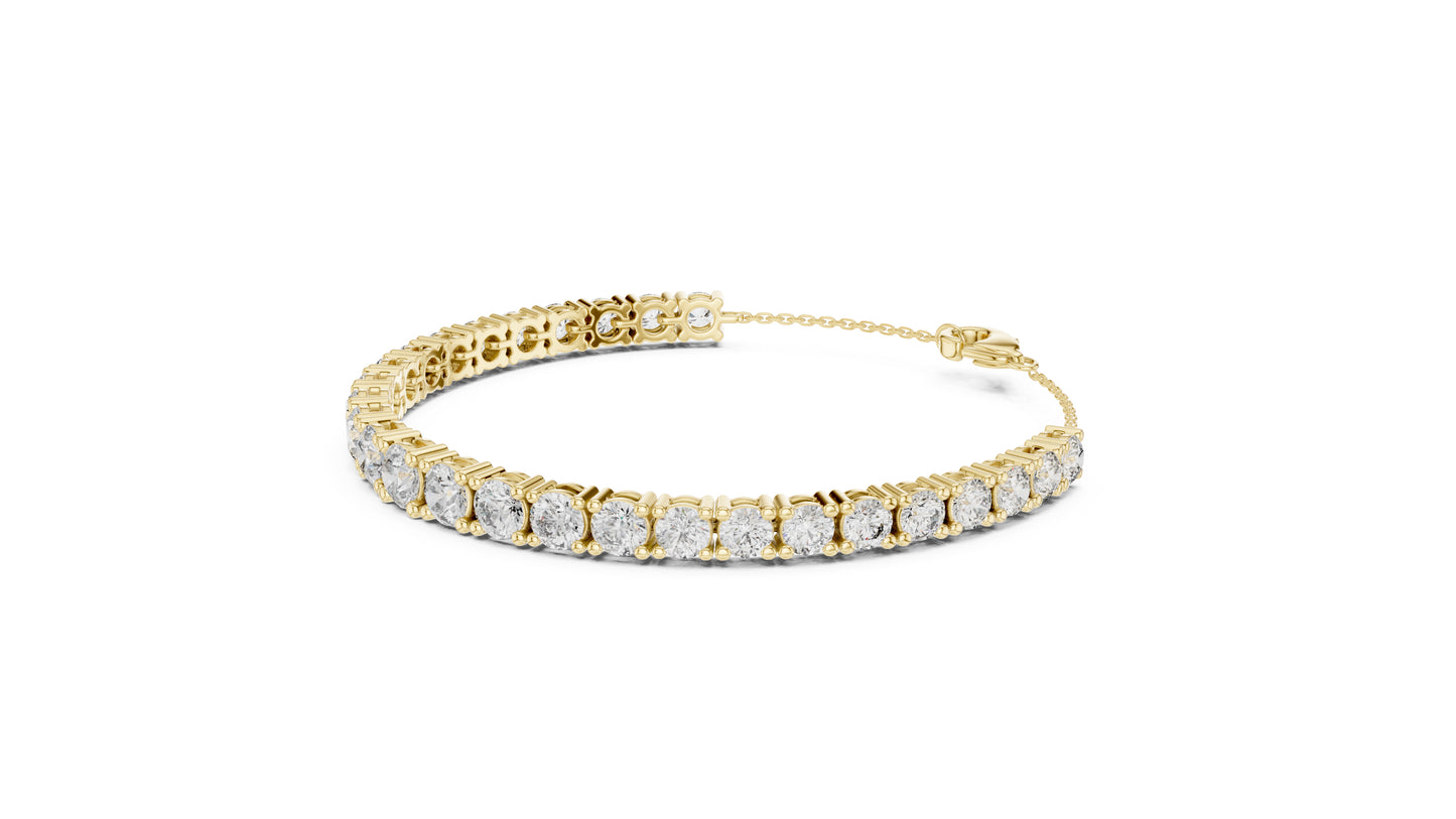 14k Yellow Gold Round Lab-Grown Diamond Bridal Bracelet for Women | Pure Carat