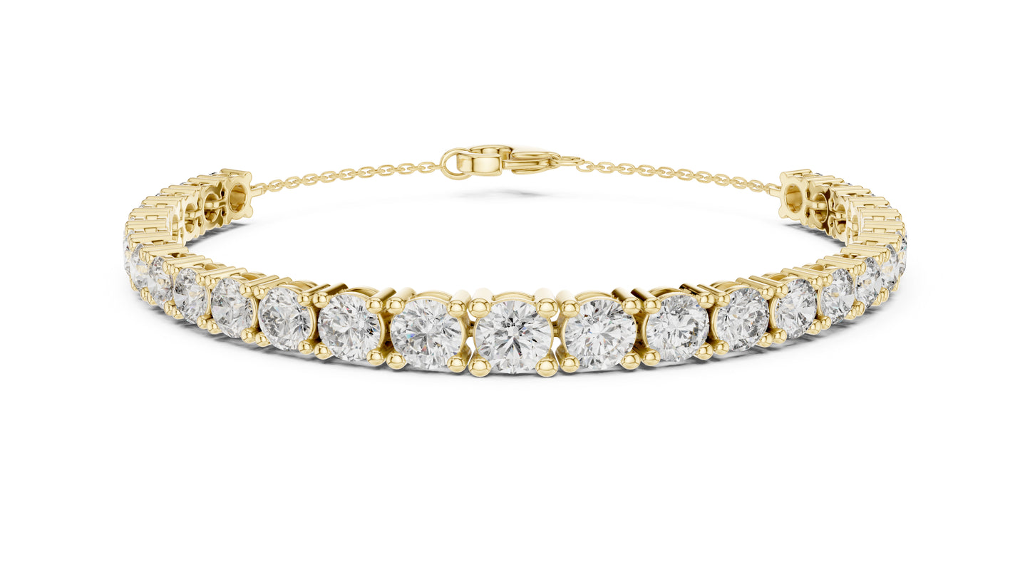 14k Yellow Gold Round Lab-Grown Diamond Bridal Bracelet for Women | Pure Carat