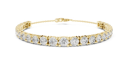 14k Yellow Gold Round Lab-Grown Diamond Bridal Bracelet for Women | Pure Carat