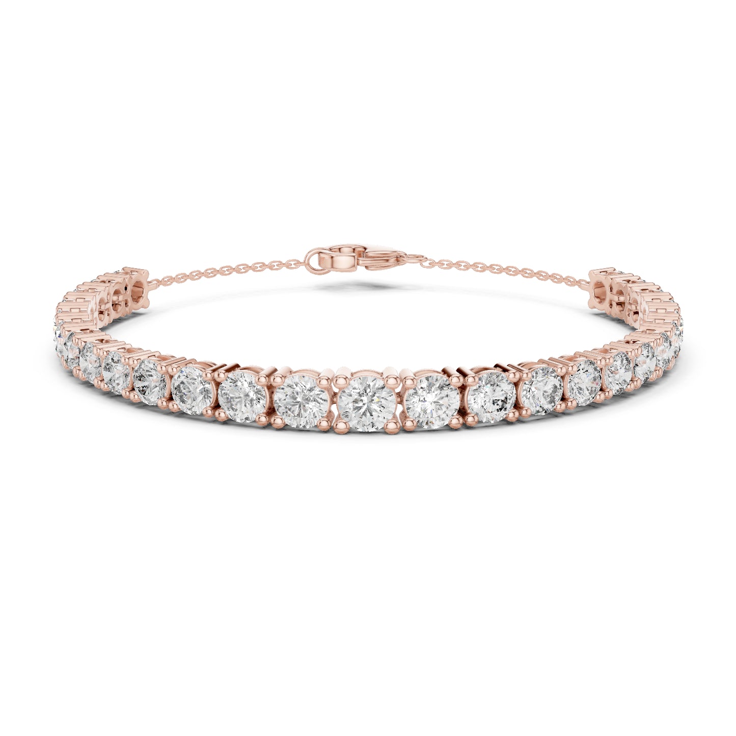 14k Yellow Gold Round Lab-Grown Diamond Bridal Bracelet for Women | Pure Carat