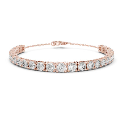 14k Yellow Gold Round Lab-Grown Diamond Bridal Bracelet for Women | Pure Carat