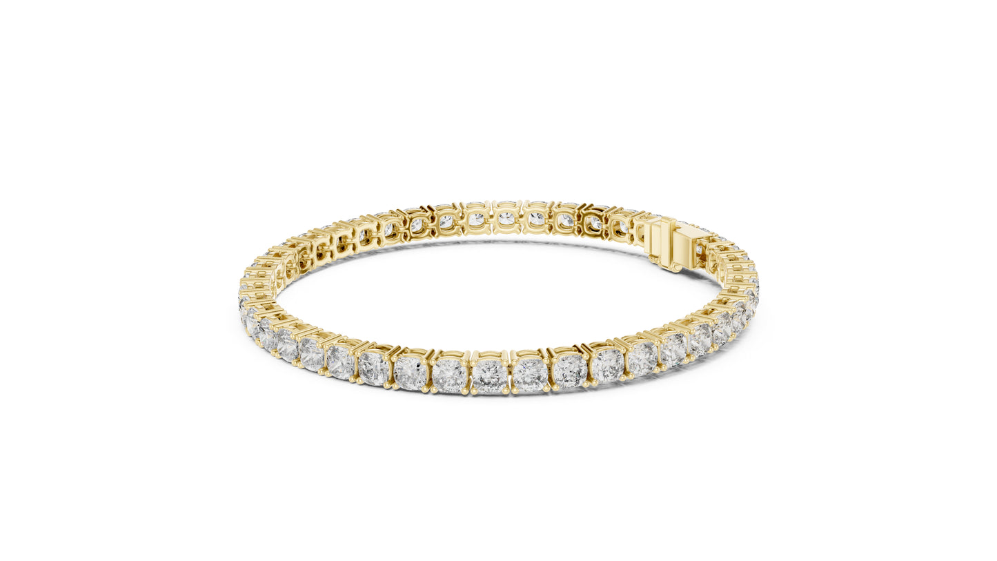 14k Yellow Gold Heart/Emerald/Oval/Pear Lab-Grown Diamond Party Wear Bracelet | Pure Carat