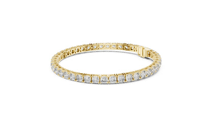 14k Yellow Gold Heart/Emerald/Oval/Pear Lab-Grown Diamond Party Wear Bracelet | Pure Carat