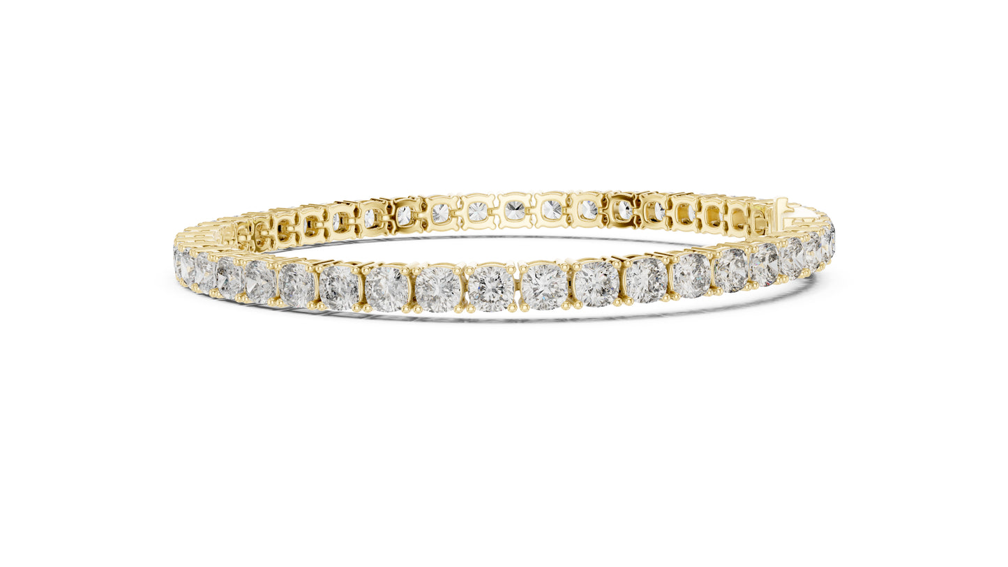14k Yellow Gold Heart/Emerald/Oval/Pear Lab-Grown Diamond Party Wear Bracelet | Pure Carat