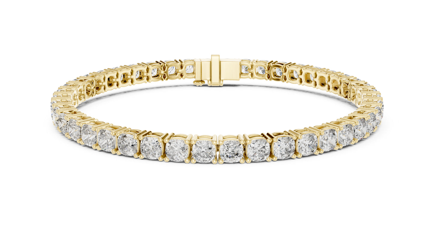 14k Yellow Gold Heart/Emerald/Oval/Pear Lab-Grown Diamond Party Wear Bracelet | Pure Carat