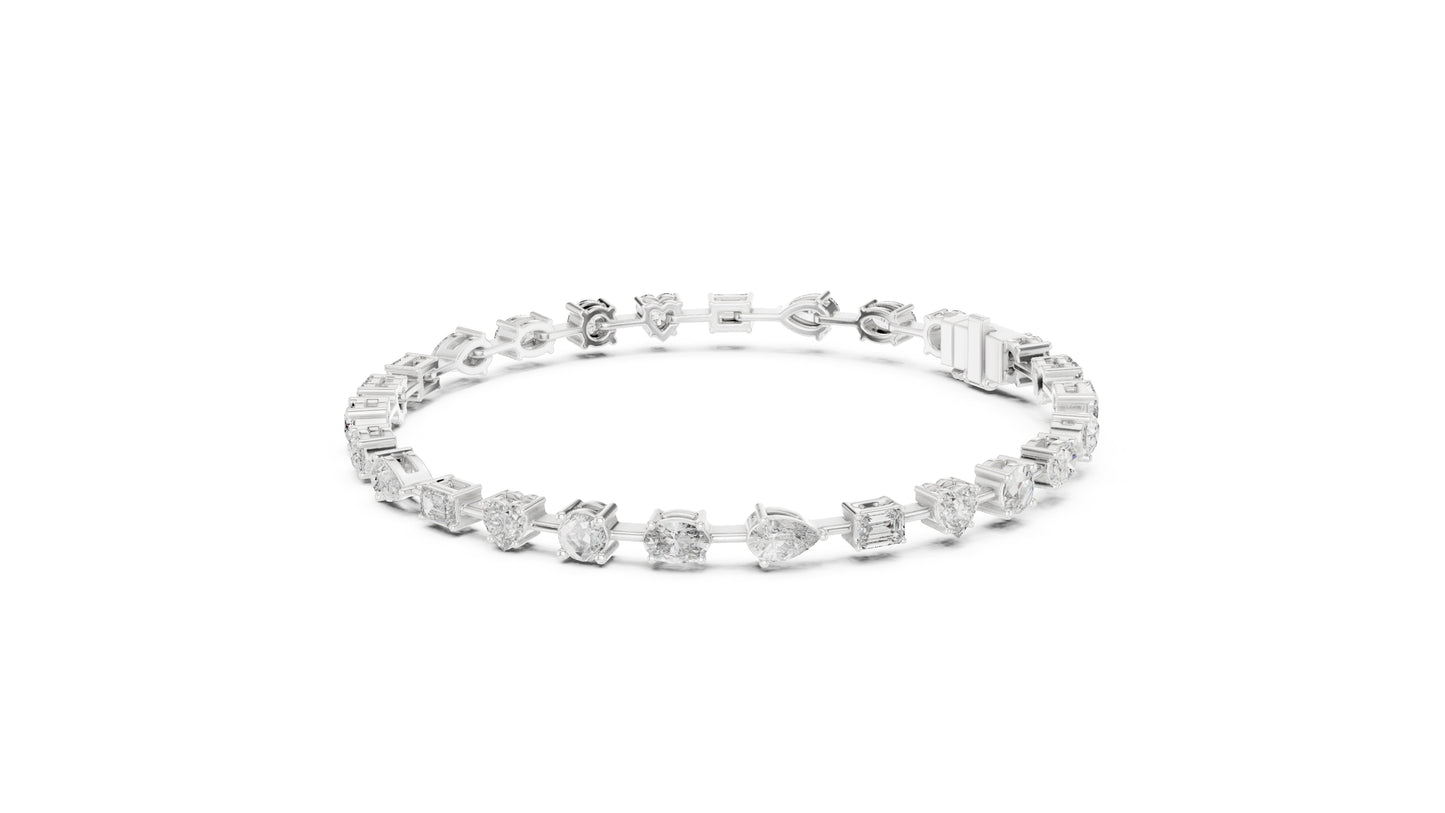 18k Rose Gold Emerald & Heart Lab-Grown Diamond Anniversary Gift Bracelet | Pure Carat