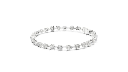 18k Rose Gold Emerald & Heart Lab-Grown Diamond Anniversary Gift Bracelet | Pure Carat