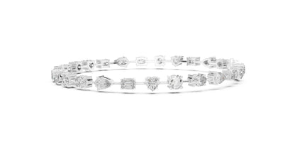 18k Rose Gold Emerald & Heart Lab-Grown Diamond Anniversary Gift Bracelet | Pure Carat