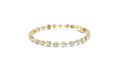 18k Rose Gold Emerald & Heart Lab-Grown Diamond Anniversary Gift Bracelet | Pure Carat