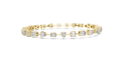 18k Rose Gold Emerald & Heart Lab-Grown Diamond Anniversary Gift Bracelet | Pure Carat