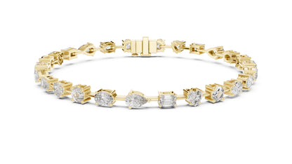 18k Rose Gold Emerald & Heart Lab-Grown Diamond Anniversary Gift Bracelet | Pure Carat