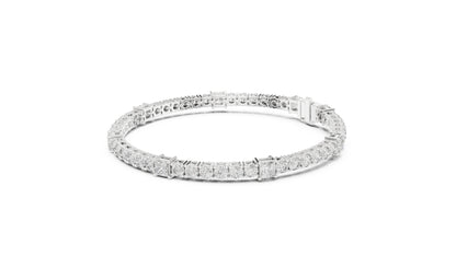 18k Yellow Gold Princess /Round Lab-Grown Diamond Engagement Bracelet for Women | Pure Carat