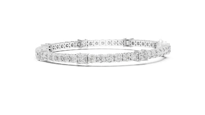 18k Yellow Gold Princess /Round Lab-Grown Diamond Engagement Bracelet for Women | Pure Carat