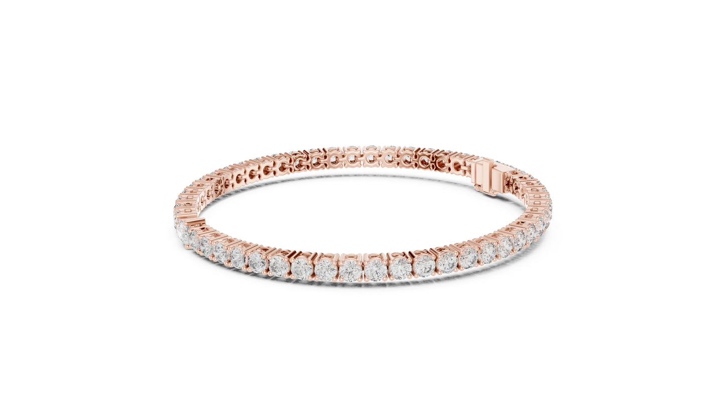 18k Yellow Gold Pear/Round Lab-Grown Diamond Engagement Bracelet for Women | Pure Carat
