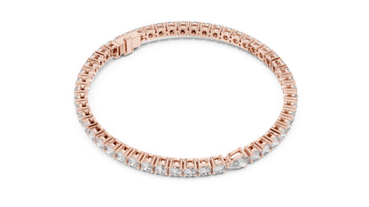 18k Yellow Gold Pear/Round Lab-Grown Diamond Engagement Bracelet for Women | Pure Carat