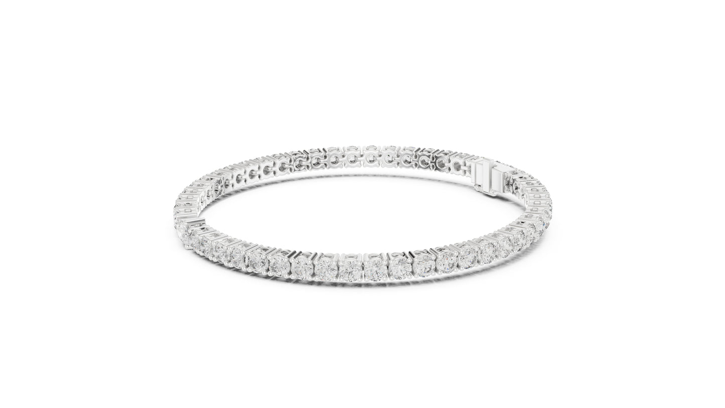 18k Yellow Gold Pear/Round Lab-Grown Diamond Engagement Bracelet for Women | Pure Carat