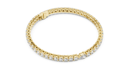 18k Yellow Gold Pear/Round Lab-Grown Diamond Engagement Bracelet for Women | Pure Carat