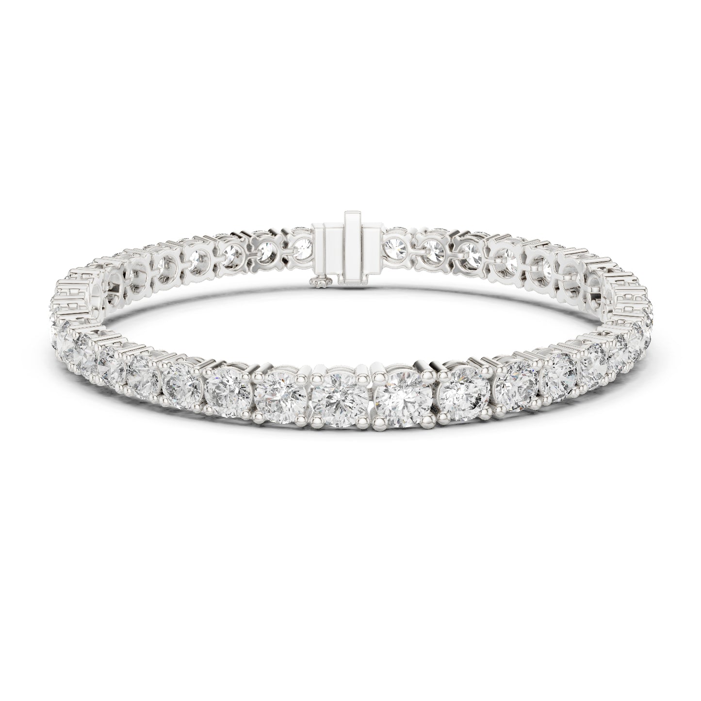 14k Rose Gold Round Lab-Grown Diamond Everyday Wear Bracelet for Women | Pure Carat