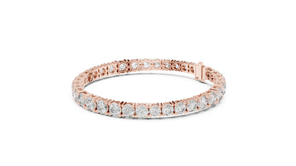 14k Rose Gold Round Lab-Grown Diamond Everyday Wear Bracelet for Women | Pure Carat