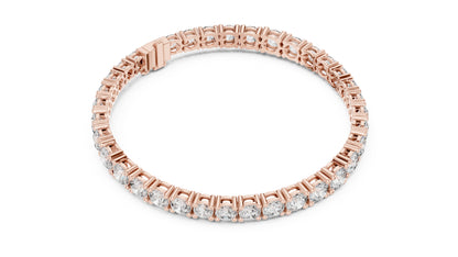 14k Rose Gold Round Lab-Grown Diamond Everyday Wear Bracelet for Women | Pure Carat